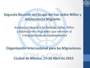 Segunda Reunin del Grupo Adhoc sobre Niez y