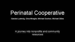 Perinatal Cooperative Sandra Ludewig Gina Miraglia Michael Soohoo