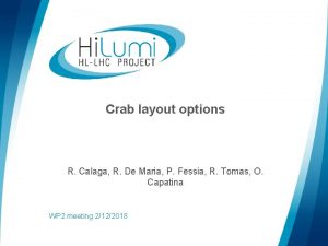 Crab layout options R Calaga R De Maria