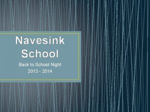 Navesink School Back to School Night 2013 2014