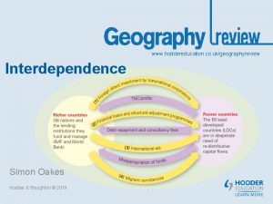 www hoddereducation co ukgeographyreview Interdependence Simon Oakes Hodder