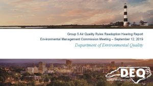 Group 5 Air Quality Rules Readoption Hearing Report