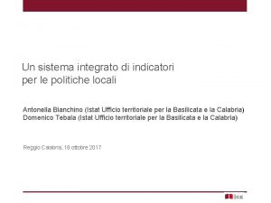 Un sistema integrato di indicatori per le politiche