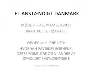 ET ANSTNDIGT DANMARK MDE 2 3 SEPTEMBER 2011