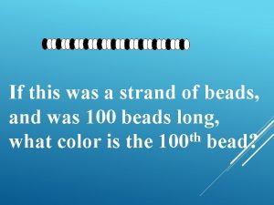 If this was a strand of beads and