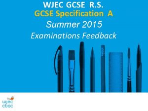 WJEC GCSE R S GCSE Specification A Summer