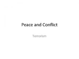 Peace and Conflict Terrorism Read Hoffman Articlenot that