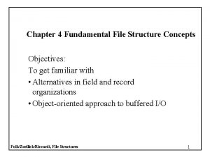 Chapter 4 Fundamental File Structure Concepts Objectives To