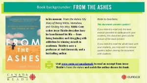 In his memoir From the Ashes My Story