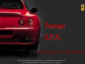 Ferrari S P A Una famosa societ italiana