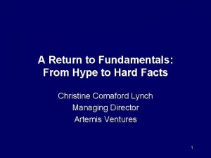 A Return to Fundamentals From Hype to Hard