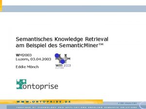 Semantisches Knowledge Retrieval am Beispiel des Semantic Miner