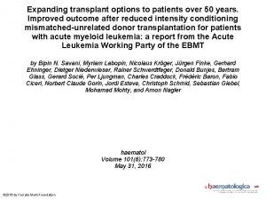 Expanding transplant options to patients over 50 years