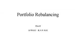 Portfolio Rebalancing Buy and Hold strategy BH efficientmarket