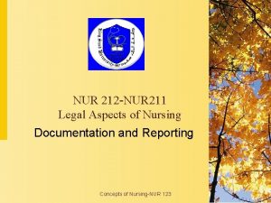 NUR 212 NUR 211 Legal Aspects of Nursing