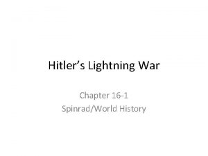 Hitlers Lightning War Chapter 16 1 SpinradWorld History