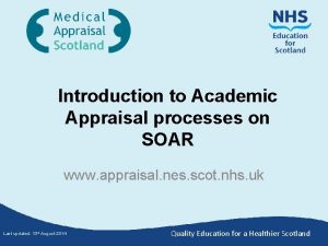 Introduction to Academic Appraisal processes on SOAR www