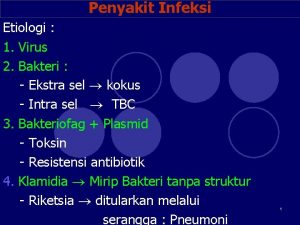 Penyakit Infeksi Etiologi 1 Virus 2 Bakteri Ekstra