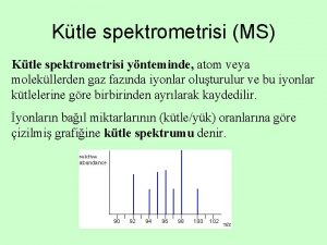 Ktle spektrometrisi MS Ktle spektrometrisi ynteminde atom veya