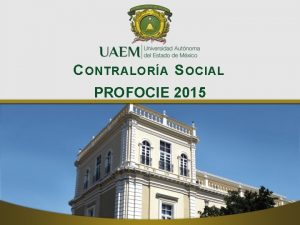 C ONTRALORA S OCIAL PROFOCIE 2015 Reunin del