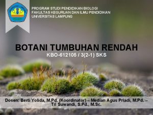 PROGRAM STUDI PENDIDIKAN BIOLOGI FAKULTAS KEGURUAN DAN ILMU