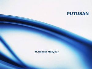 PUTUSAN M Hamidi Masykur Putusan v Dasar hukum