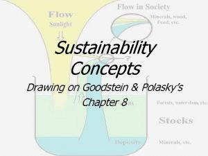Sustainability Concepts Drawing on Goodstein Polaskys Chapter 8