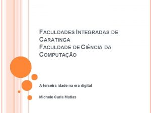 FACULDADES INTEGRADAS DE CARATINGA FACULDADE DE CINCIA DA