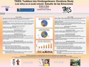 TIKES Toddlers Into Kindergarteners Emotions Study Los nios