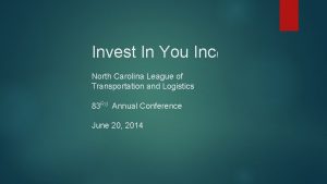 Invest In You Inc North Carolina League of