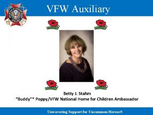 VFW Auxiliary Betty J Stahm Buddy PoppyVFW National