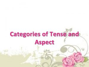 Categories of Tense and Aspect The Grammatical Category