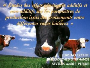 tudes effets gntiques additifs et nonadditifs sur les