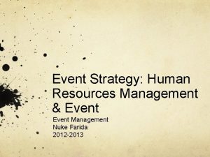 Event Strategy Human Resources Management Event Management Nuke