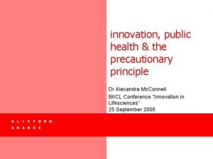 innovation public health the precautionary principle Dr Alexandra