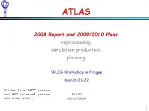 ATLAS 2008 Report and 20092010 Plans reprocessing simulation