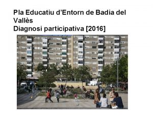 Pla Educatiu dEntorn de Badia del Valls Diagnosi