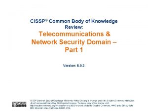 CISSP Common Body of Knowledge Review Telecommunications Network