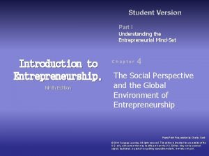 Part I Understanding the Entrepreneurial MindSet Introduction to