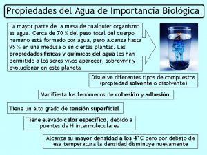 Propiedades del Agua de Importancia Biolgica La mayor