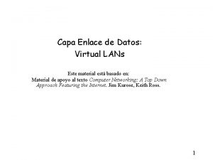 Capa Enlace de Datos Virtual LANs Este material
