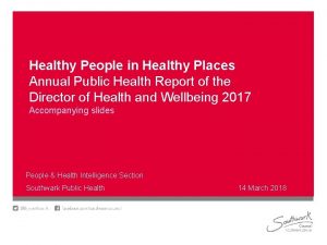 Healthy People in Healthy Places Annual Public Health