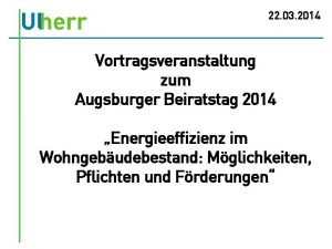 22 03 2014 Vortragsveranstaltung zum Augsburger Beiratstag 2014