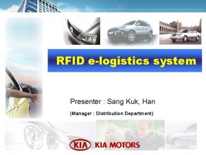 RFID elogistics system Presenter Sang Kuk Han Manager