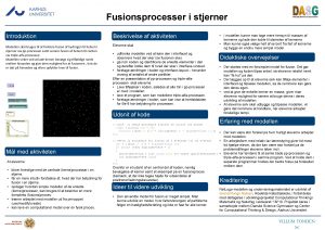 Fusionsprocesser i stjerner Introduktion Beskrivelse af aktiviteten Modellen