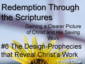 Redemption Through the Scriptures Gaining a Clearer Picture