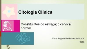 Citologia Clnica Constituintes do esfregao cervical normal Vera