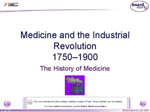 Medicine and the Industrial Revolution 1750 1900 The