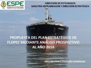 DIRECCIN DE POTSGRADOS MAESTRA EN PLANEACIN Y DIRECCIN