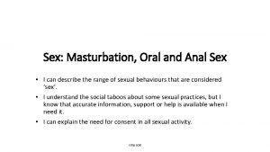 Sex Masturbation Oral and Anal Sex I can